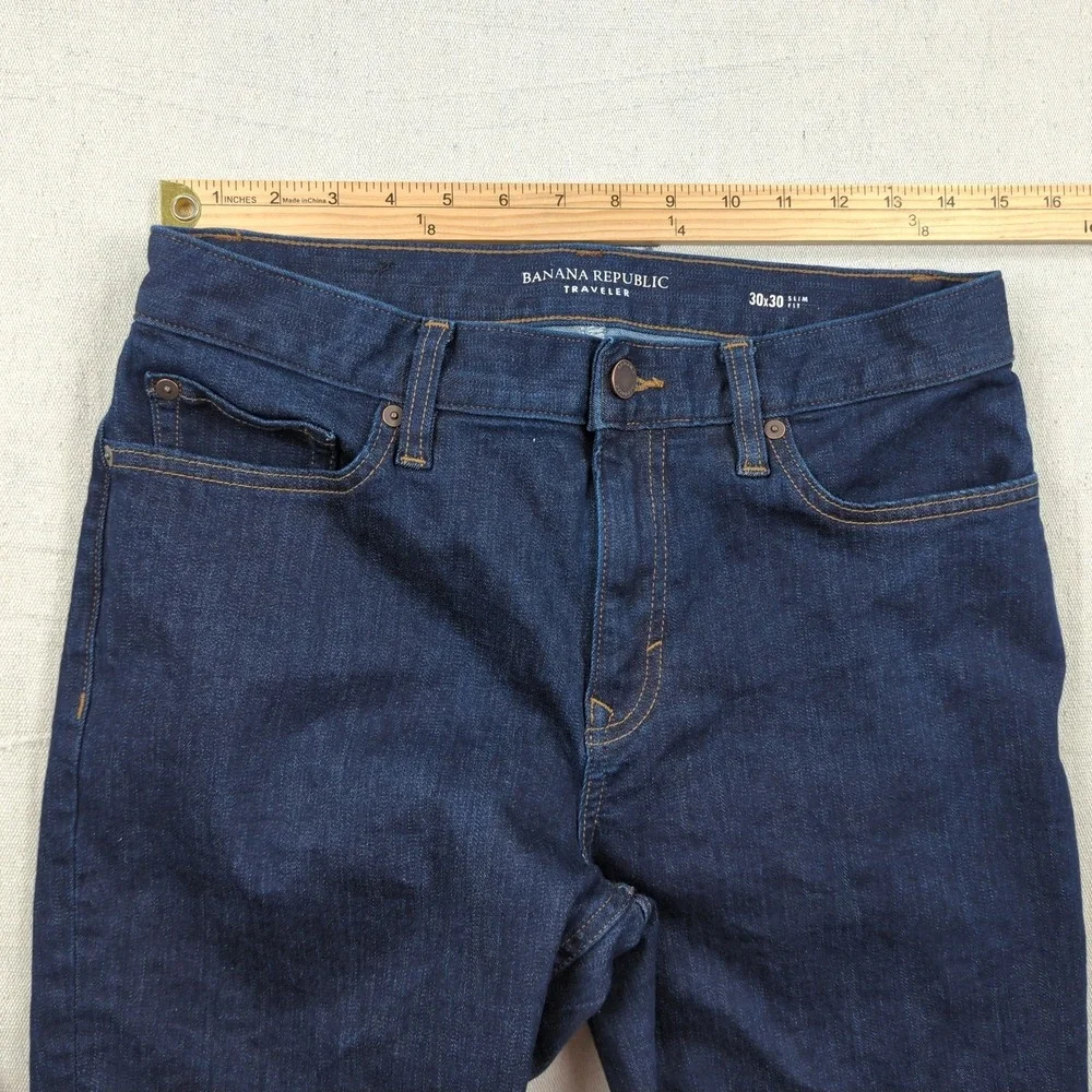 Banana Republic Jeans Mens 30x30 Blue Traveler Slim‎ Fit Casual